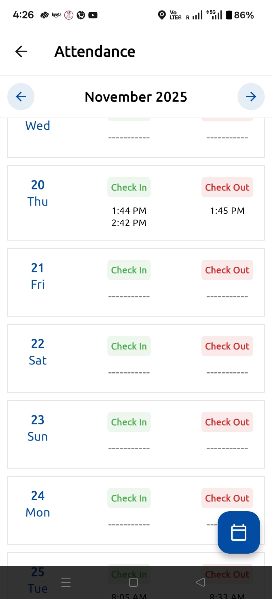 HRMS employee mobile app dashboard in Qatar